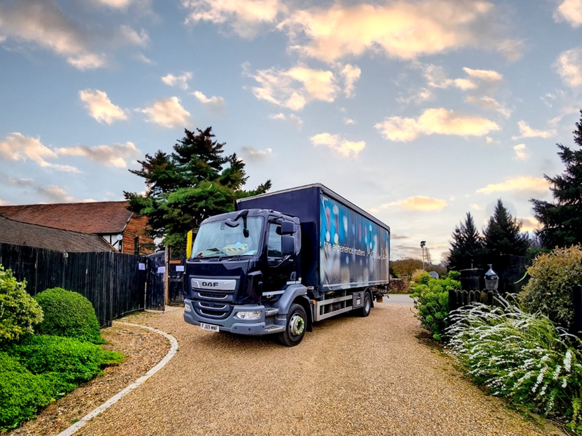 Matthew Clark delivery truck parked in driveway